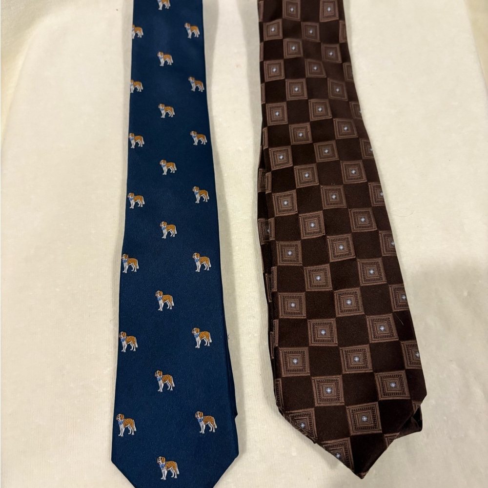 Two designer 100% silk men’s ties